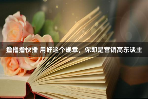 撸撸撸快播 用好这个规章，你即是营销高东谈主