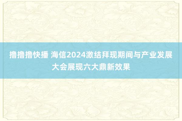 撸撸撸快播 海信2024激结拜现期间与产业发展大会展现六大鼎新效果