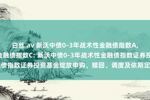 白丝 av 新沃中债0-3年战术性金融债指数A,新沃中债0-3年战术性金融债指数C: 新沃中债0-3年战术性金融债指数证券投资基金绽放申购、赎回、调度及依期定额投资业务公告