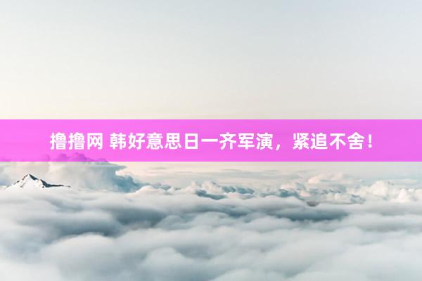 撸撸网 韩好意思日一齐军演，紧追不舍！