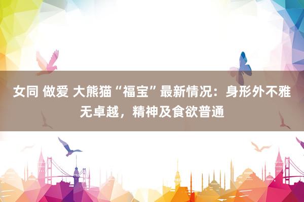 女同 做爱 大熊猫“福宝”最新情况：身形外不雅无卓越，精神及食欲普通