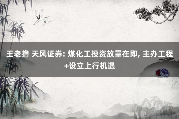 王老撸 天风证券: 煤化工投资放量在即， 主办工程+设立上行机遇