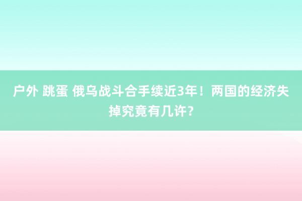 户外 跳蛋 俄乌战斗合手续近3年！两国的经济失掉究竟有几许？
