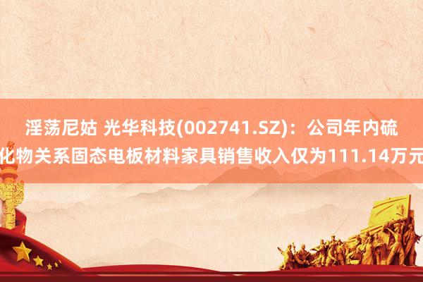 淫荡尼姑 光华科技(002741.SZ)：公司年内硫化物关系固态电板材料家具销售收入仅为111.14万元
