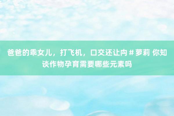 爸爸的乖女儿，打飞机，口交还让禸＃萝莉 你知谈作物孕育需要哪些元素吗