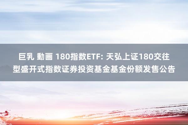 巨乳 動画 180指数ETF: 天弘上证180交往型盛开式指数证券投资基金基金份额发售公告