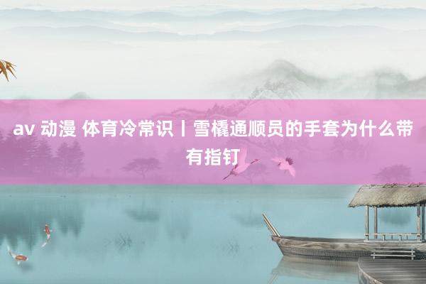av 动漫 体育冷常识丨雪橇通顺员的手套为什么带有指钉