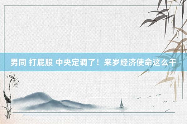 男同 打屁股 中央定调了！来岁经济使命这么干