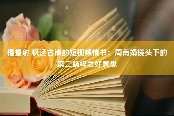 撸撸射 枫泾古镇的短视频情书：周南娟镜头下的第二桑梓之好意思