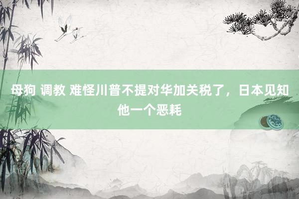 母狗 调教 难怪川普不提对华加关税了，日本见知他一个恶耗