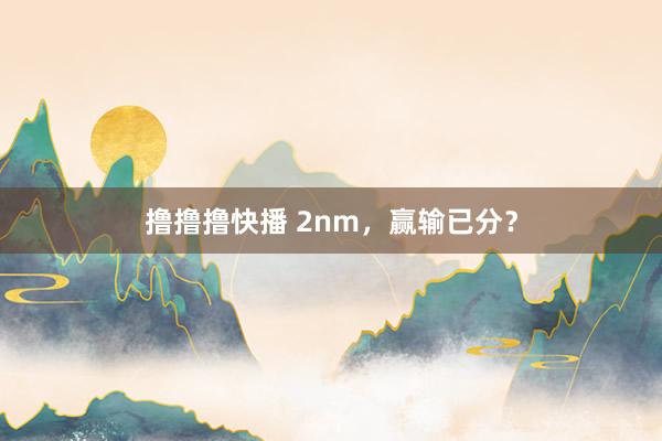 撸撸撸快播 2nm，赢输已分？