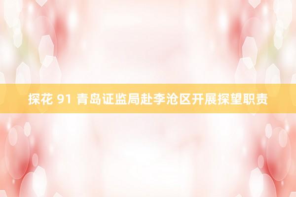 探花 91 青岛证监局赴李沧区开展探望职责