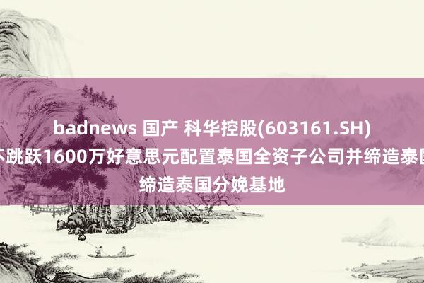 badnews 国产 科华控股(603161.SH)：拟投资不跳跃1600万好意思元配置泰国全资子公司并缔造泰国分娩基地