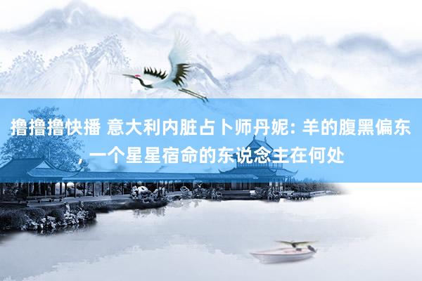 撸撸撸快播 意大利内脏占卜师丹妮: 羊的腹黑偏东， 一个星星宿命的东说念主在何处