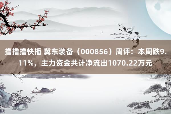 撸撸撸快播 冀东装备（000856）周评：本周跌9.11%，主力资金共计净流出1070.22万元