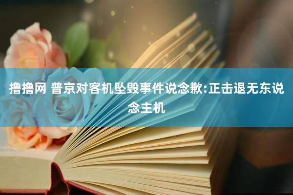 撸撸网 普京对客机坠毁事件说念歉:正击退无东说念主机