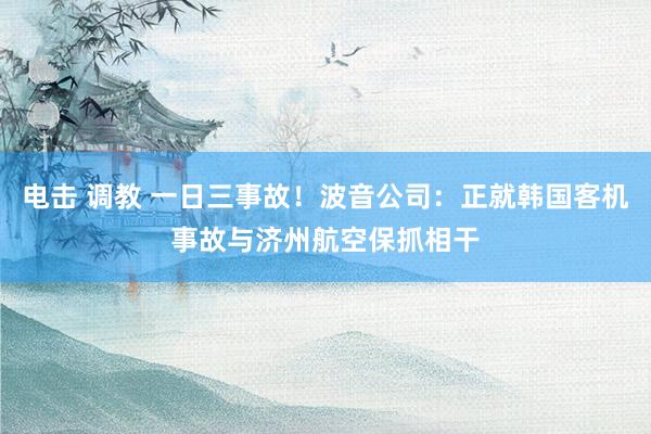 电击 调教 一日三事故！波音公司：正就韩国客机事故与济州航空保抓相干