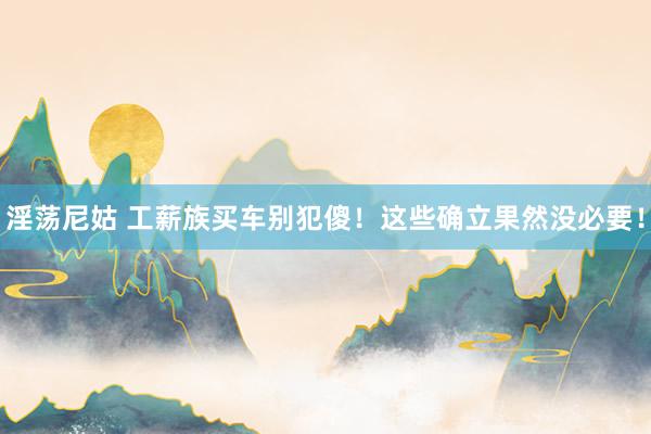 淫荡尼姑 工薪族买车别犯傻！这些确立果然没必要！
