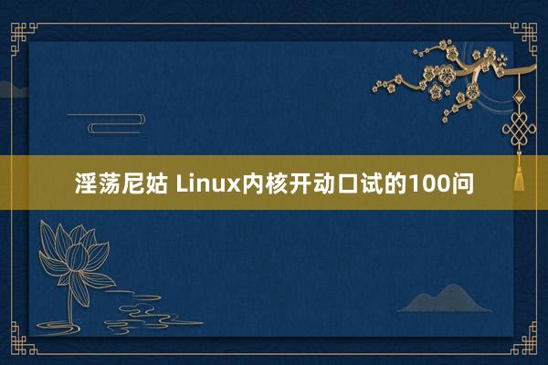 淫荡尼姑 Linux内核开动口试的100问