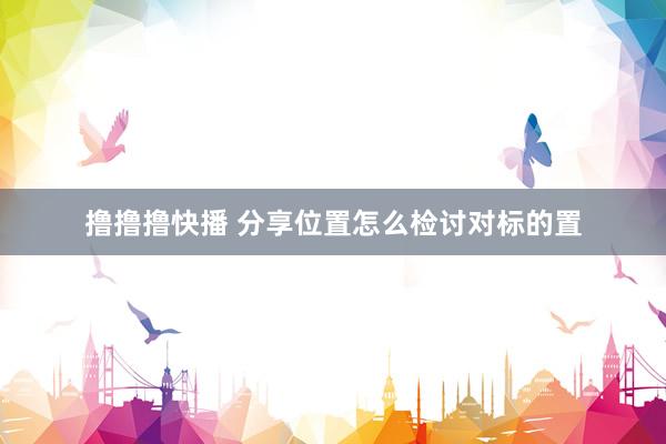 撸撸撸快播 分享位置怎么检讨对标的置