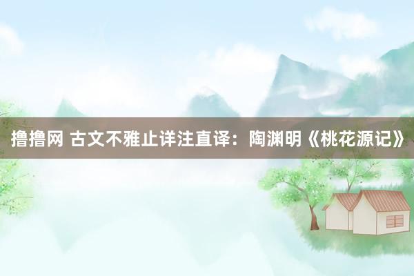 撸撸网 古文不雅止详注直译：陶渊明《桃花源记》