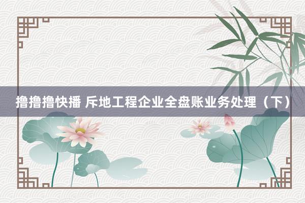 撸撸撸快播 斥地工程企业全盘账业务处理（下）