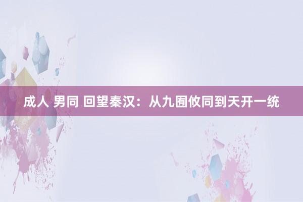 成人 男同 回望秦汉：从九囿攸同到天开一统