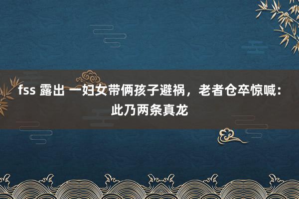 fss 露出 一妇女带俩孩子避祸，老者仓卒惊喊：此乃两条真龙