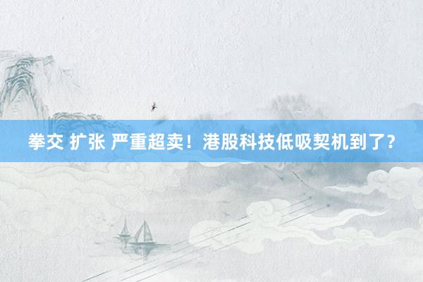 拳交 扩张 严重超卖！港股科技低吸契机到了？