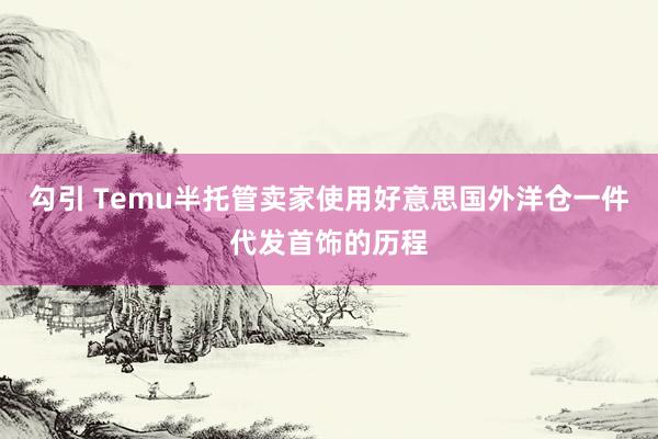 勾引 Temu半托管卖家使用好意思国外洋仓一件代发首饰的历程