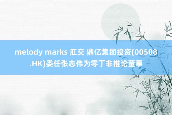 melody marks 肛交 鼎亿集团投资(00508.HK)委任张志伟为零丁非推论董事