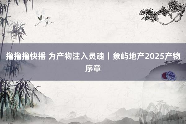 撸撸撸快播 为产物注入灵魂丨象屿地产2025产物序章