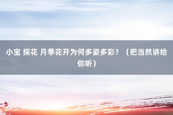 小宝 探花 月季花开为何多姿多彩？（把当然讲给你听）