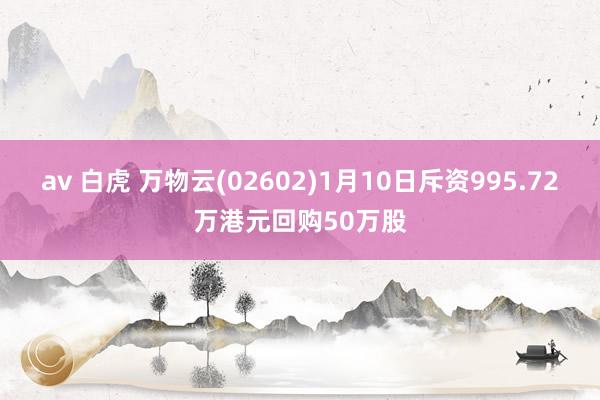 av 白虎 万物云(02602)1月10日斥资995.72万港元回购50万股