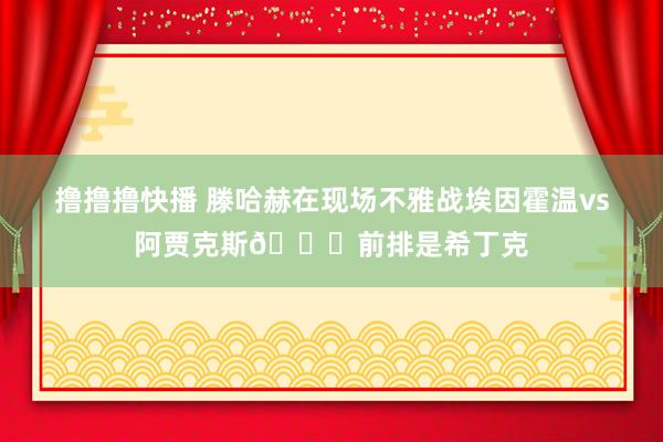 撸撸撸快播 滕哈赫在现场不雅战埃因霍温vs阿贾克斯👀前排是希丁克