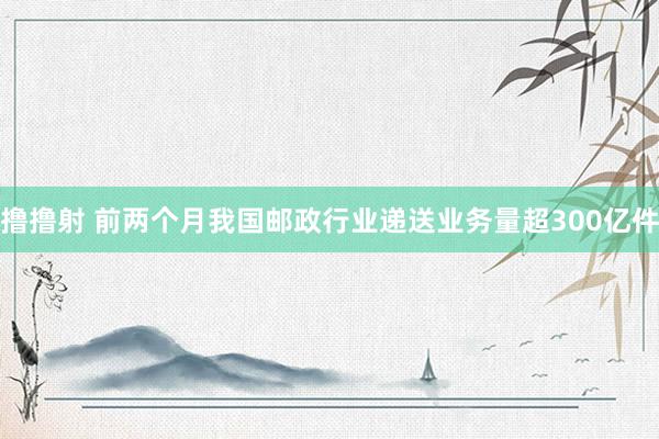 撸撸射 前两个月我国邮政行业递送业务量超300亿件