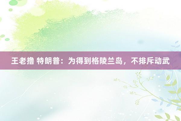 王老撸 特朗普：为得到格陵兰岛，不排斥动武