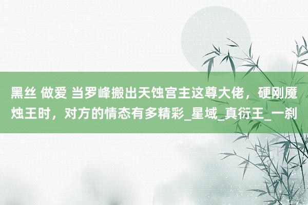 黑丝 做爱 当罗峰搬出天蚀宫主这尊大佬，硬刚魇烛王时，对方的情态有多精彩_星域_真衍王_一刹