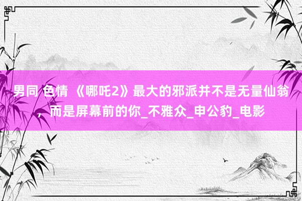 男同 色情 《哪吒2》最大的邪派并不是无量仙翁，而是屏幕前的你_不雅众_申公豹_电影