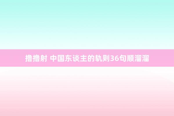 撸撸射 中国东谈主的轨则36句顺溜溜