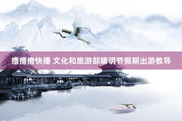 撸撸撸快播 文化和旅游部晴明节假期出游教导