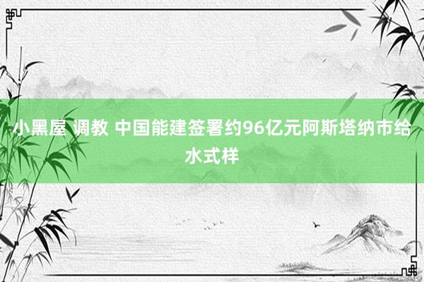 小黑屋 调教 中国能建签署约96亿元阿斯塔纳市给水式样