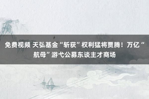 免费视频 天弘基金“斩获”权利猛将贾腾！万亿“航母”游弋公募东谈主才商场