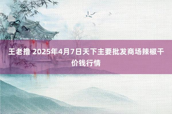 王老撸 2025年4月7日天下主要批发商场辣椒干价钱行情