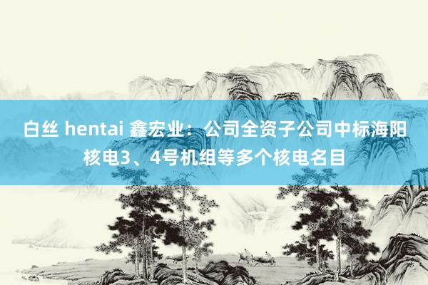 白丝 hentai 鑫宏业：公司全资子公司中标海阳核电3、4号机组等多个核电名目