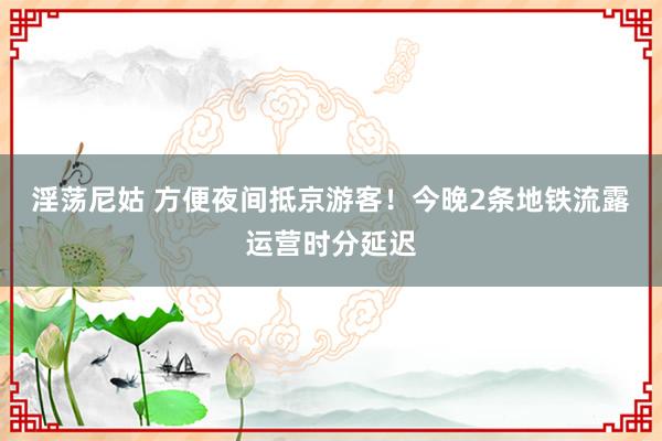 淫荡尼姑 方便夜间抵京游客！今晚2条地铁流露运营时分延迟
