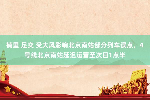 楠里 足交 受大风影响北京南站部分列车误点，4号线北京南站延迟运营至次日1点半