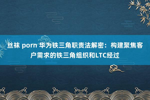 丝袜 porn 华为铁三角职责法解密：构建聚焦客户需求的铁三角组织和LTC经过