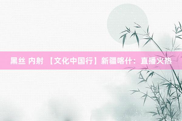 黑丝 内射 【文化中国行】新疆喀什：直播火热