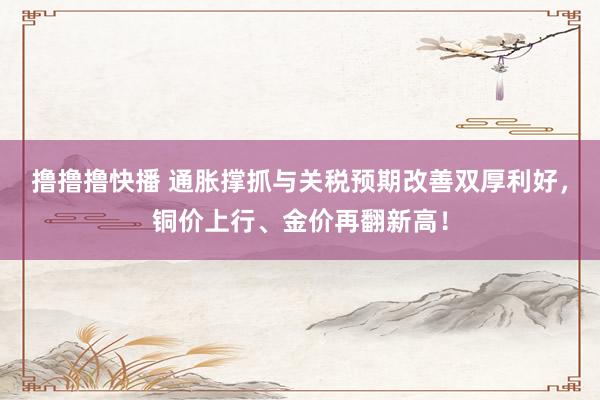 撸撸撸快播 通胀撑抓与关税预期改善双厚利好，铜价上行、金价再翻新高！